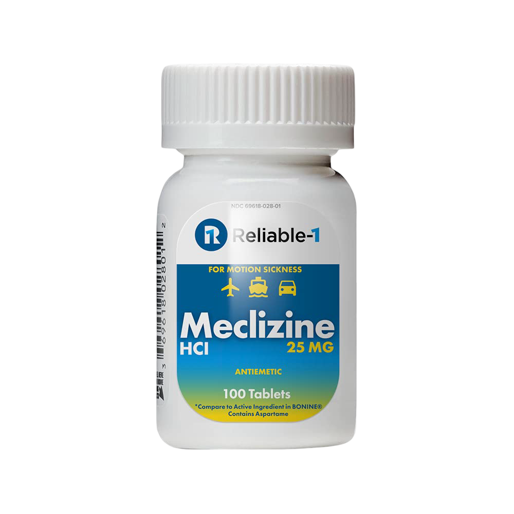 Meclizine tablets for motion sickness and vertigo